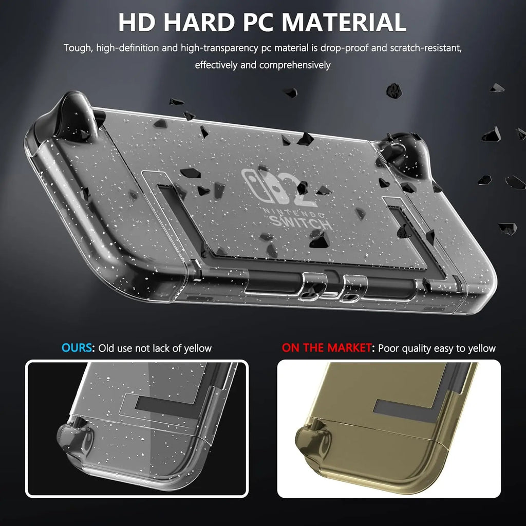 Glitter Case for Nintendo Switch 2 2025 Protective Cute Shell Dockable Case Cover for Ns Switch 2 Hard Joycon Case