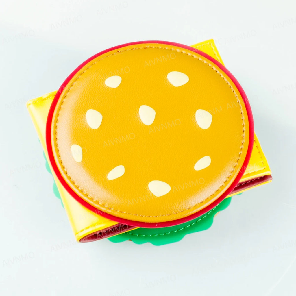 High-Quality 3D Burger Foldable Wallet Fashion Individual Card Holder ID Seat Stylish Compact Money Clip