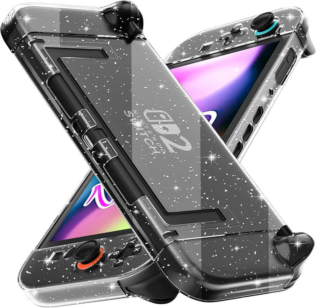 Glitter Case for Nintendo Switch 2 2025 Protective Cute Shell Dockable Case Cover for Ns Switch 2 Hard Joycon Case