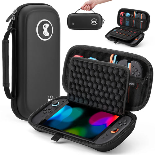 Travel Carrying Case for Nintendo Switch 2 & Switch OLED, Anti-Scratch Waterproof Protective Storage Bag with 10 Games Card Slot