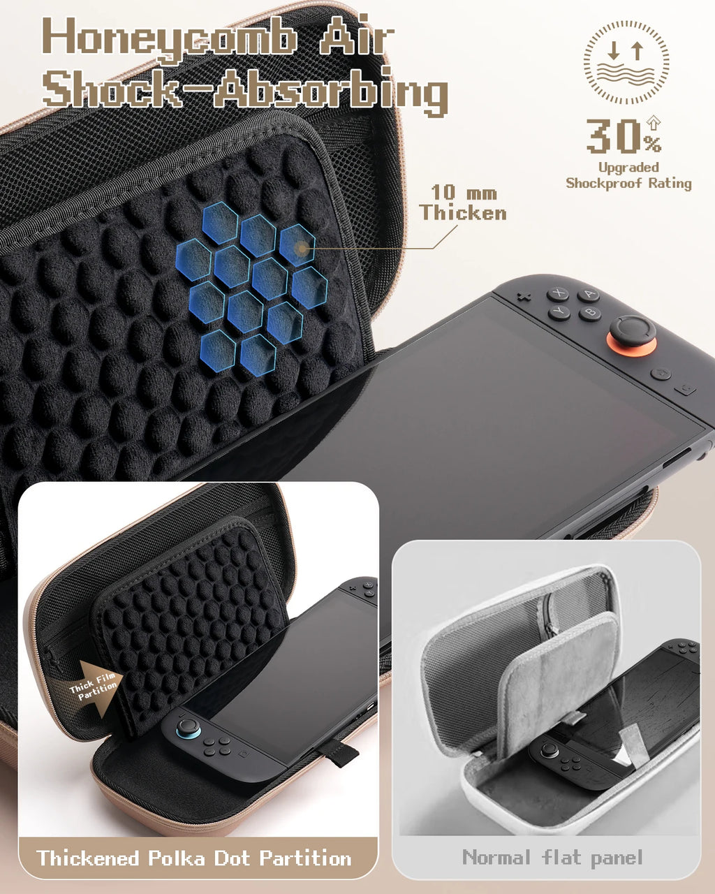 Travel Carrying Case for Nintendo Switch 2 & Switch OLED, Anti-Scratch Waterproof Protective Storage Bag with 10 Games Card Slot