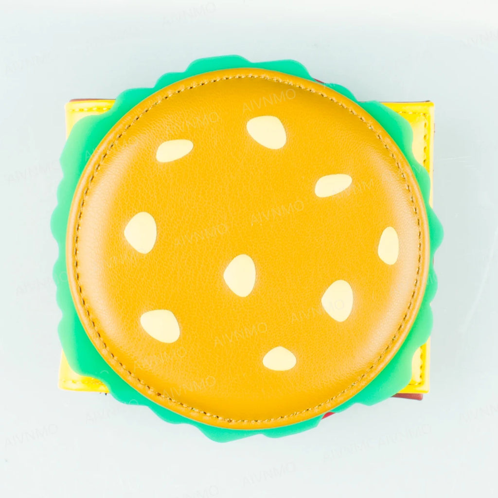 High-Quality 3D Burger Foldable Wallet Fashion Individual Card Holder ID Seat Stylish Compact Money Clip